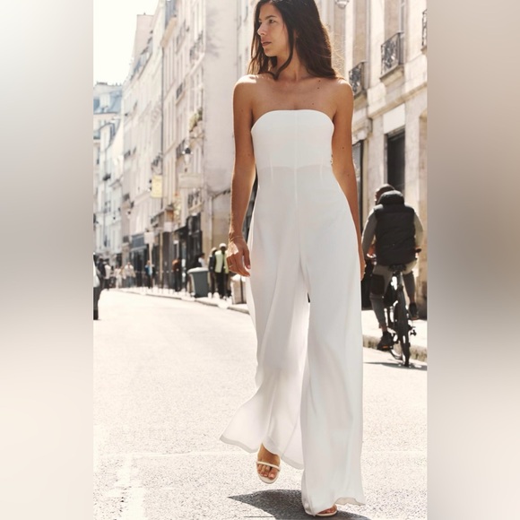 ZARA STRAPLESS LONG JUMPSUIT - Picture 11 of 15